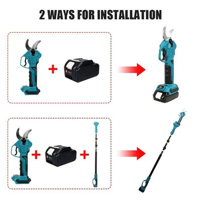 Sécateur Électrique Sur Perche Télescopique 2-en-1 - Moteur Sans Balais 500W - Coupe Branches 40mm - 2 Batteries 4000mAh - Compatible Makita