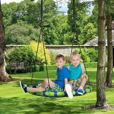 Balançoire Nid D'oiseau Ronde 100 Cm – 200 Kg – Réglable De 100 à 180 Cm – Extérieur Intérieur – Noir – Pour Enfant Et Adulte