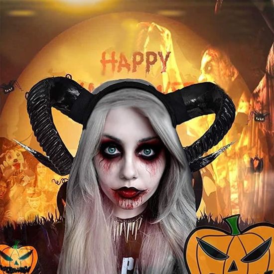 Bandeau Halloween Cornes De Bouc Avec Voilette – Diadème Gothique Pour Cosplay, Fêtes à Thème & Carnavals | Taille Réglable, Matière Respirante