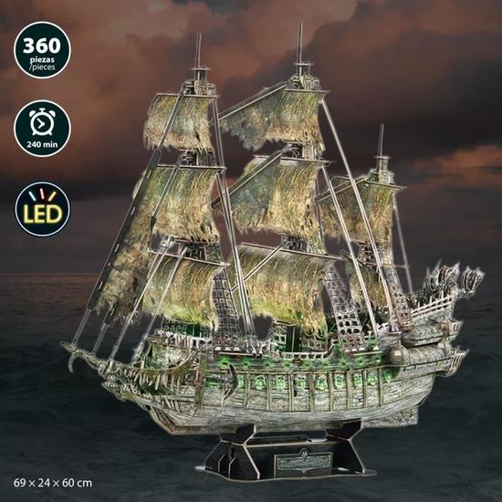 Metal Earth Iconx – Maquette 3D La Perle Noire – Bateau Pirate à Construire – 14,6 X 4,4 X 11,4 Cm