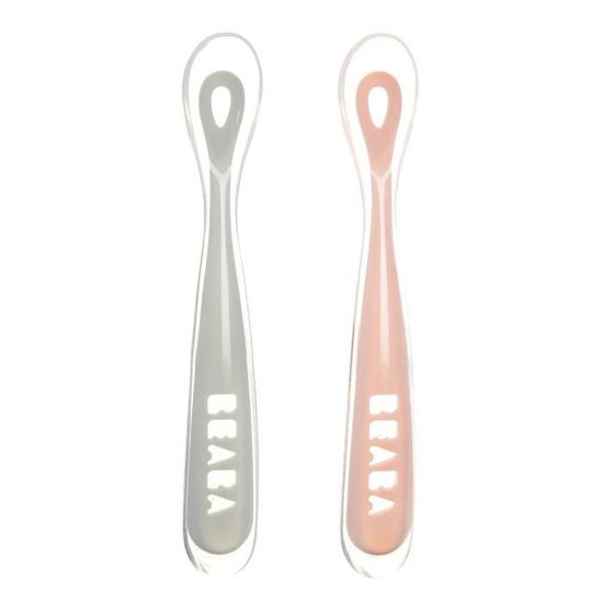 Ludilabel  Lot de 2 cuillères 1er âge silicone - Béaba