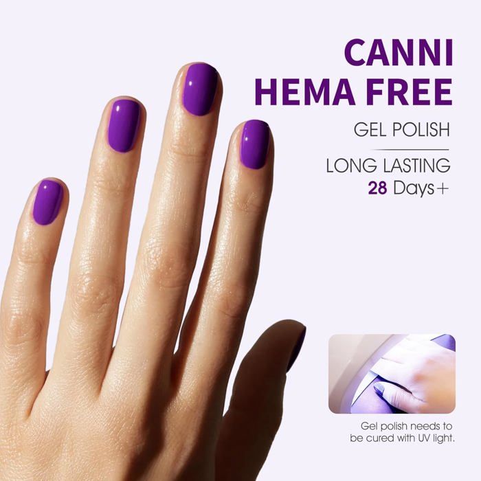 Vernis à Ongles Violet Foncé - Tenue 7 Jours - Neuf Avec Pinceau - Marque Petugons