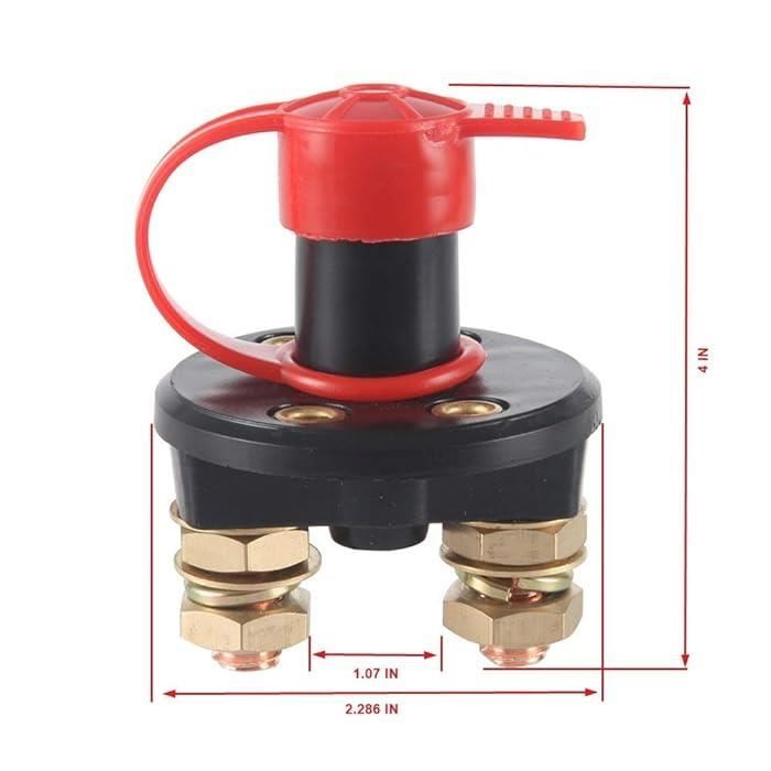 Interrupteur Coupe-Batterie 12V/24V Avec Clés – Isolateur Batterie Voiture, Caravane, Bateau 200A