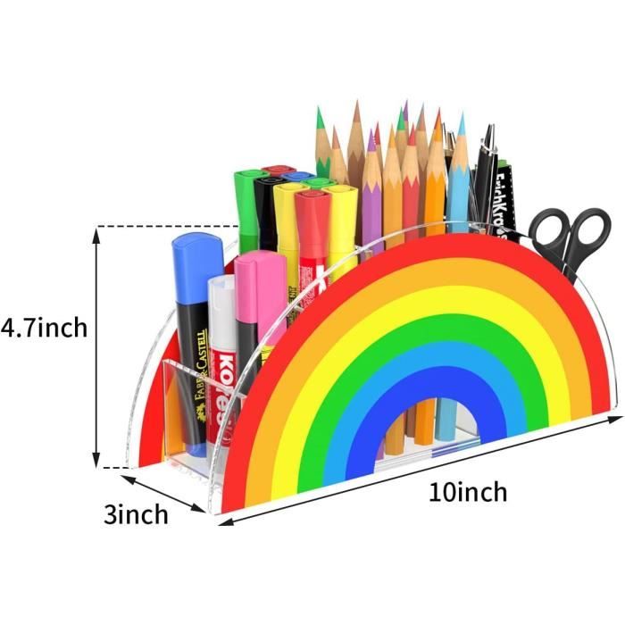Pot à crayons pour enfants, en acrylique, arc-en-ciel, fournitures de  bureau et de rangement pour bureau, école, fournitures ar[648] - Cdiscount  Beaux-Arts et Loisirs créatifs
