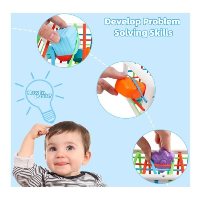 Zyntora - Cube à Formes Pour Bébé 1-3 Ans | Jouet Sensoriel éducatif | Motricité Fine & Coordination - 3