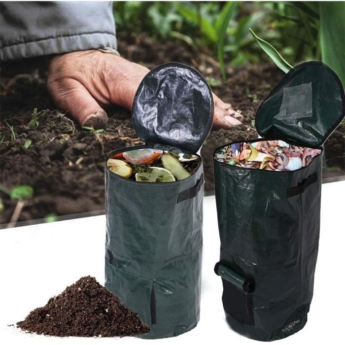 Lot de 2 bacs compost pliables Sacs de fermentation bio pour l