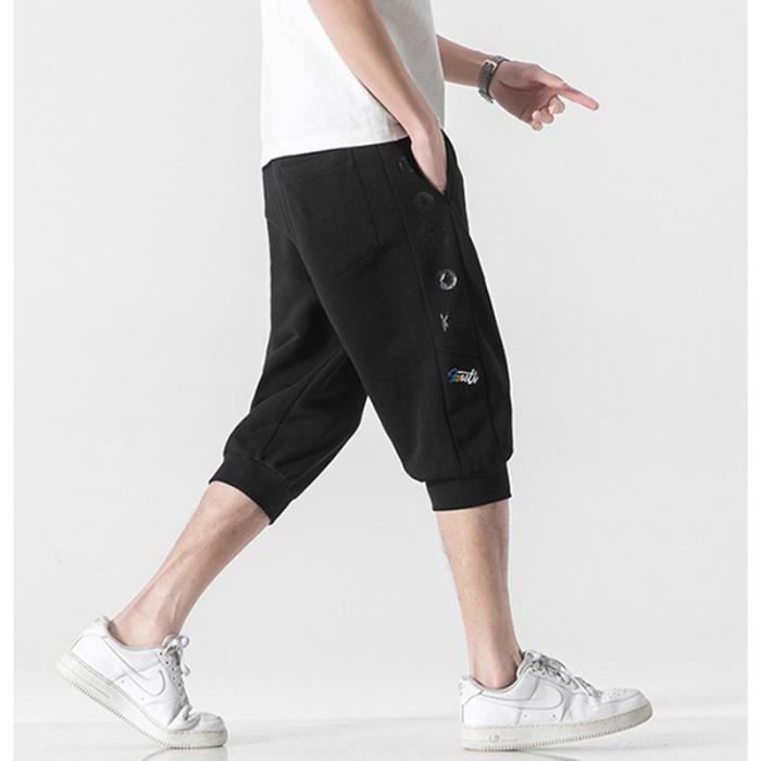 Pantacourt Homme Loose Fit Taille Elastiqu e Casual Pantalon Court