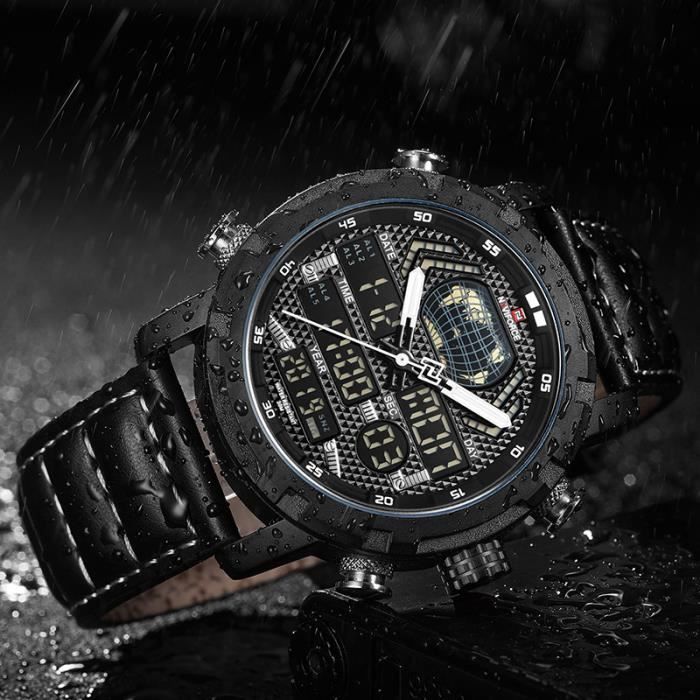 NAVIFORCE montre hommes Top luxe en cuir v ritable chronographe