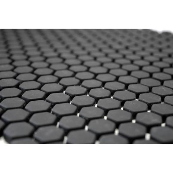 Plaque De Mosaïque En Verre Recyclé Noir Mat - Réf. 140-HX11B_b - Pour Mur Ou Décoration - Neuf En Emballage D'Origine