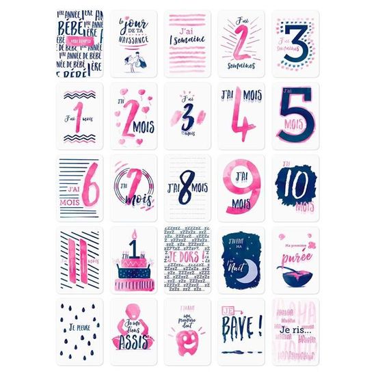 Lot De 50 Cartes Etapes Mixtes Souvenirs De La 1ere Annee De Bebe Cadeau De Naissance Pour Faire De Jolies Photos Et Ecrire Les Cdiscount Puericulture Eveil Bebe Lot De 50 Cartes Etapes Mixtes Souvenirs De La 1ere Annee De Bebe Cadeau De Naissance Pour Faire De Jolies Photos Et Ecrire Les Cdiscount Puericulture Eveil Bebe