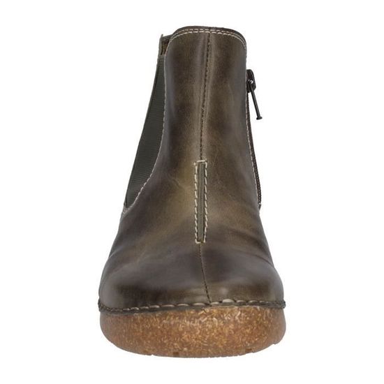Bottines Josef Seibel Fergey 63 Pour Femme - Nubuck Confortable - Taille Largeur G - Fermeture éclair