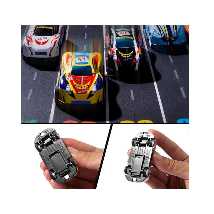 Nouveau 50-10 pièces Mini ensemble de modèles de voiture en alliage avec boîte de rangement voitures moulées sous pression jouets pour garçons véhicule à inertie coulissante Kit de jouets pour enfants