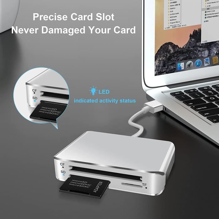 Stick USB lecteur de cartes mémoire SD et Micro SD multifonction avec port  USB-A 3.0 et USB-C - Argent - Acheter sur PhoneLook