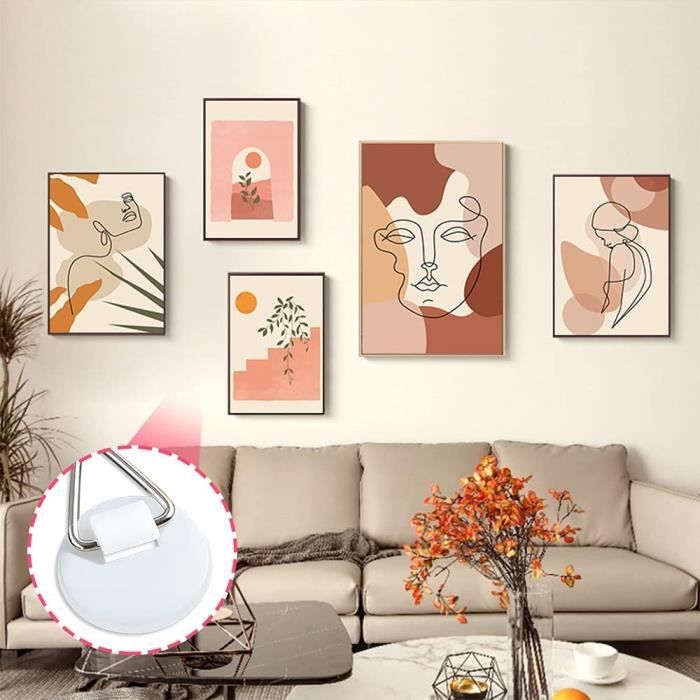60 Pcs Supports Adhésifs Invisibles Pour Assiettes Murales – Crochets Verticaux 2.2 Cm, Fixation Invisible Décoration