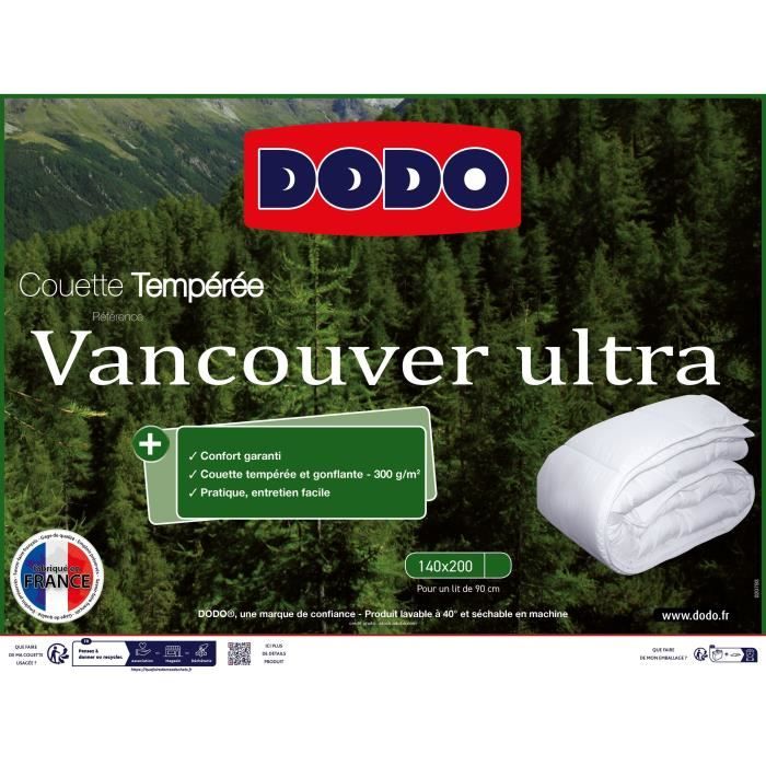 Couette VANCOUVER DODO - 140x200 cm - Ultra tempérée - Cdiscount Maison
