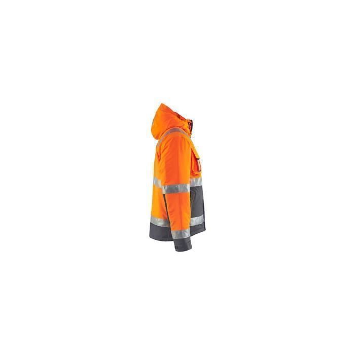 Veste Polaire De Travail Orange Fluo - Taille S (40/42), Norme EN ISO 20471 Classe 2, Poches Zippées, Serrage Bas