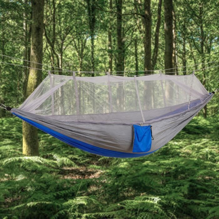 Hamac portable pour une et deux personnes en nylon - Hamac de survie - Balançoire suspendue - Chaise de couchage - Meubles de voyage - Hamacs parachute