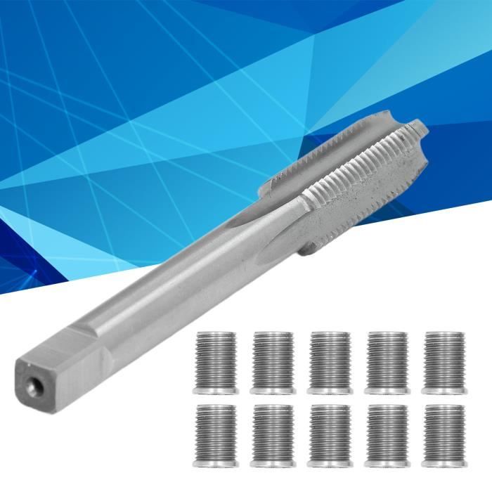 Kit De Réparation Filetage Bougie 16 Pièces – Taraud + Filets Pour Réparer Filets De Bougie Endommagés