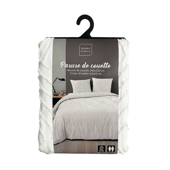 Douceur d'Intérieur 1641550 Zen Pebble Bedding Set with 2 Pillowcases Cotton Multi-Coloured 240 x 220 cm
