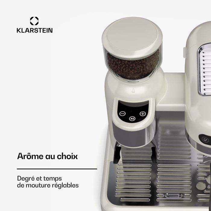 Klarstein Cafetière Avec Mousseur De Lait, Machines à Café Et Machines A Cafe Et Machines A Expresso 0 9l 1360w Pour Espresso Latte Gris 89973572