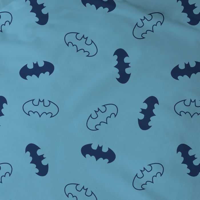CTI Batman Iconic Parure de Lit Enfant 1 Personne | 100% Coton | Oeko-TEX | Housse de Couette Enfant 140x200 cm 1 Taie d'oreiller 63x63 cm | Imprimé Réversible Garçon