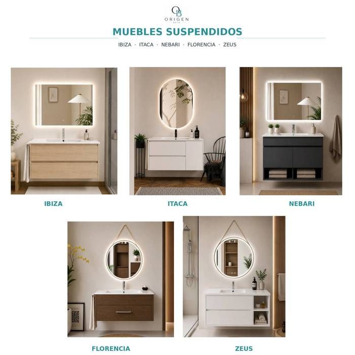 Dicor Rug Meuble de salle de bain avec vasque ORIGENBATH BAHIA sans miroir 80x45 ...