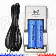 2 PILES ACCUS RECHARGEABLE 18650 3.7V 8800mAh + CHARGEUR CHARGE RAPIDE GD-847A Réf:12-0
