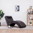 Magnifique-Fauteuil de massage Relax Massant Chaise longue de massage Relaxation Contemporain- avec oreiller Marron Similicuir🍁6126-0