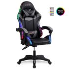 Fauteuil Gamer - AMSTRAD - AMS-800-LED-BK - Noir et gris - Éclairage LED 358 effets - Télécommande incluse