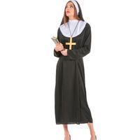 Déguisement Bonne Soeur Femme - Taille S - Robe et Coiffe - Costume Religieuse Sérieuse