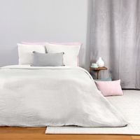 Parure de lit housse de couette avec taie d'oreiller 100% Gaze de Coton Blanc 140x200 cm