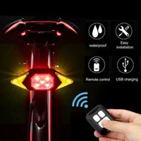 Clignotants de feu arrière de vélo Télécommande sans fil arrière rechargeable 5 modes USB Lumière de vélo 24