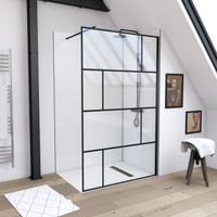 Paroi de douche à  effet briques - Transparent / Bricks - 120 x 195 cm