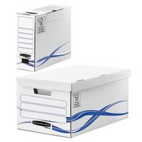 Pack : 1 caisses maxi + 6 boîtes archives dos 8 cm FELLOWES Basic - Blanc