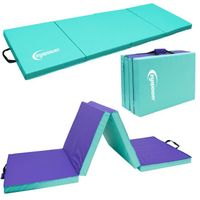 Tapis de Gymnastique Pliable - EYEPOWER - Epaisseur 5cm - Multisport - Vert/Violet