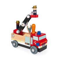 Jeu de Construction en Bois - JANOD - Camion Pompiers Brico'kids - 45 pièces - Mixte