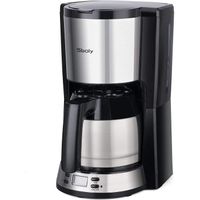 Cafetière filtre programmable avec verseuse isotherme - SBOLY - 2-8 tasses - Thermos inox - Anti-gouttes