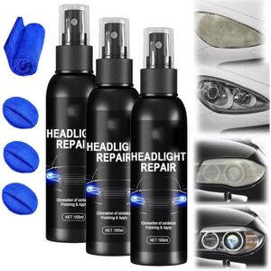 LIQUIDE LAVE-GLACE 3pcs Rejuvenation & Scratch Removal Spray for Car Headlight, Headlight Restoration Kit, Car Headlight Cleaner, Head Light Lens 