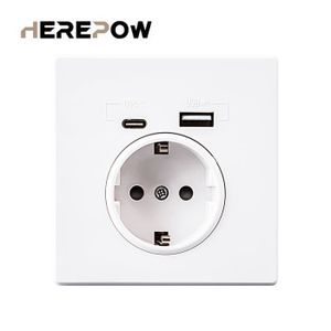 PRISE Herepow-Port de chargeur de prise électrique USB,a
