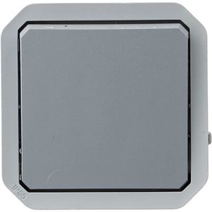 INTERRUPTEUR Interrupteur ou va-et-vient étanche Plexo 10A à équiper d'un boitier ou d'une plaque support finition gris.[Q1285]