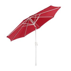 PARASOL Parasol de jardin Ø 3m inclinable polyester/aluminium 5kg rouge