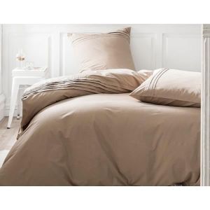 Alpes Blanc Housse de Couette Bicolore Percale 240x260 Chantilly Zinc
