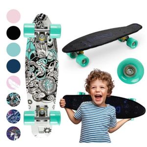 SKATEBOARD - LONGBOARD QKIDS GALAXY Skateboard - Roues en polyuréthane 6 cm - ABEC-7 - De 3 ans à 50 kg - industrial