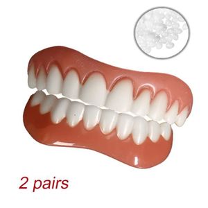 KIT PRODUITS DENTAIRES couleur 2 paires Fausses dents en Silicone , placa