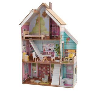 MAISON POUPÉE KidKraft - Maison de poupées en bois Juliette avec 15 accessoires inclus
