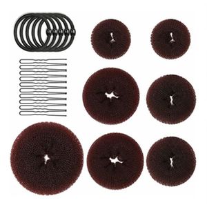 BARRETTE - CHOUCHOU minifinker Lot de 7 chignons pour cheveux avec élastiques et barrettes - différents tailles