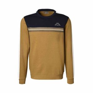SWEAT-SHIRT DE SPORT Sweatshirt Homme Multisport - Kappa - Irisson - Rayures horizontales - Marron et bleu foncé