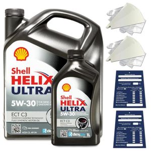 HUILE MOTEUR 5 litres d'huile moteur originale Shell Helix Ultra ECT 5W30 C3 550042845 ACEA 03 SET