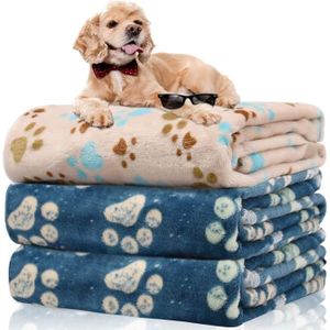 COUVERTURE ANIMAUX Rezutan Lot de 3 couvertures lavables en flanelle pour chien, chat, chaton, couverture en polaire pour canapé, lit, siège de voi263