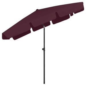 PARASOL Parasol de plage - VINGVO - Rouge bordeaux - 200x1